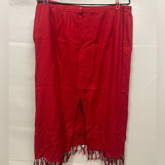 Vintage Linen Embroidered Y2K Linen skirt - Picture 4 of 6